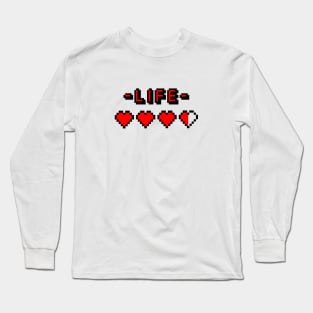 8-bit gamer lifebar Long Sleeve T-Shirt